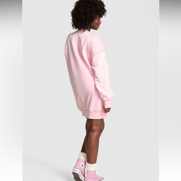 PINK Victoria’s Secret x LoveShackFancy Rhinestone Dog Sweatshirt Dress - Picture 2 of 6